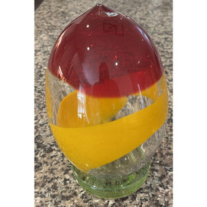 Beautiful Rare Heavy Polychrome Glass Karisma Egg